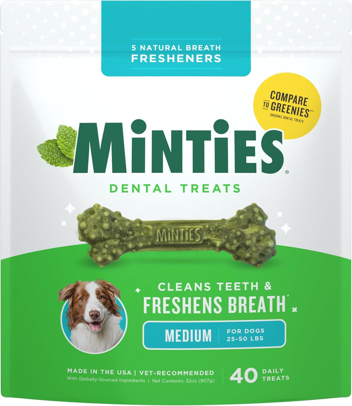 Minties dental bone treats bag
