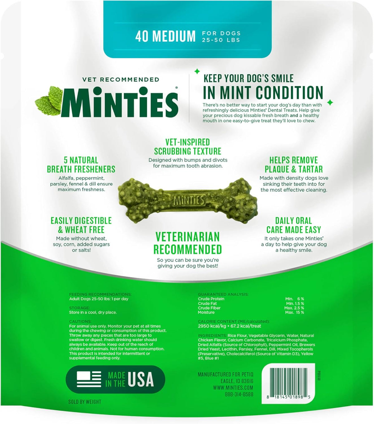 Back of the Minties bag